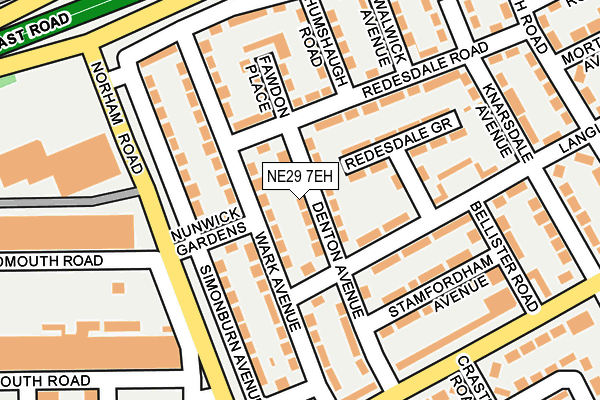 NE29 7EH map - OS OpenMap – Local (Ordnance Survey)