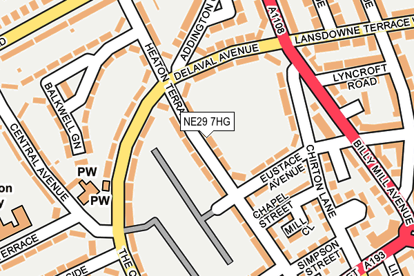 NE29 7HG map - OS OpenMap – Local (Ordnance Survey)