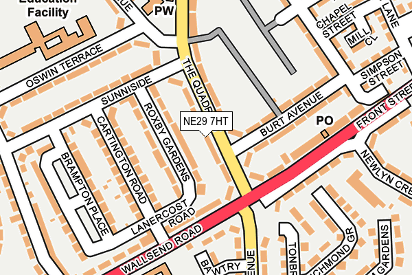 NE29 7HT map - OS OpenMap – Local (Ordnance Survey)