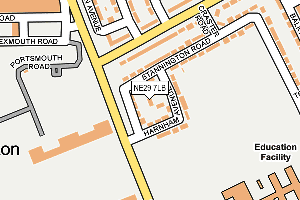 NE29 7LB map - OS OpenMap – Local (Ordnance Survey)