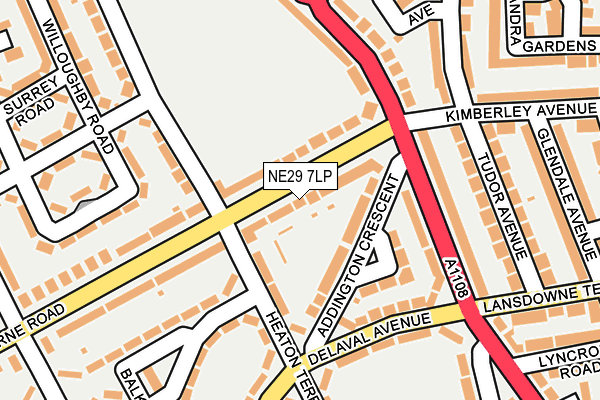 NE29 7LP map - OS OpenMap – Local (Ordnance Survey)