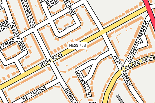NE29 7LS map - OS OpenMap – Local (Ordnance Survey)