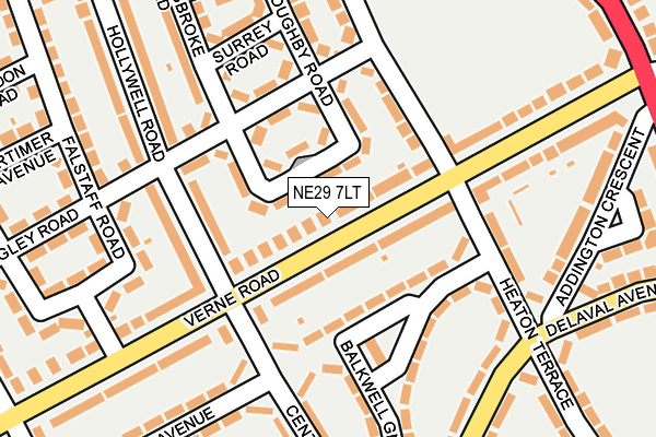 NE29 7LT map - OS OpenMap – Local (Ordnance Survey)