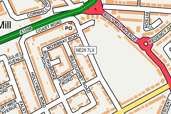 NE29 7LX map - OS OpenMap – Local (Ordnance Survey)