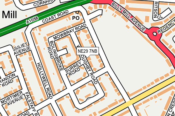 NE29 7NB map - OS OpenMap – Local (Ordnance Survey)