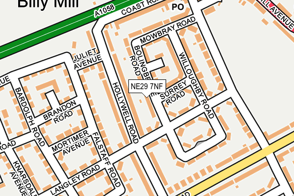 NE29 7NF map - OS OpenMap – Local (Ordnance Survey)