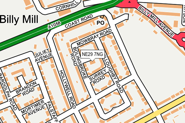 NE29 7NG map - OS OpenMap – Local (Ordnance Survey)