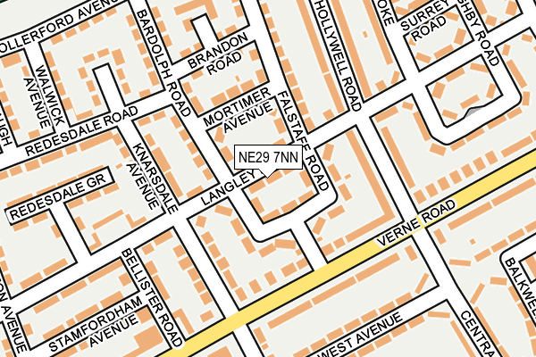 NE29 7NN map - OS OpenMap – Local (Ordnance Survey)