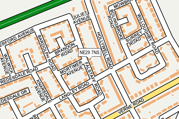 NE29 7NS map - OS OpenMap – Local (Ordnance Survey)