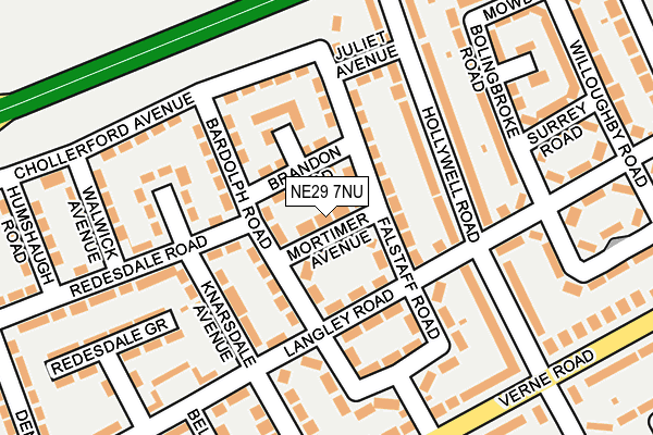 NE29 7NU map - OS OpenMap – Local (Ordnance Survey)