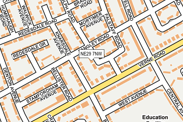 NE29 7NW map - OS OpenMap – Local (Ordnance Survey)