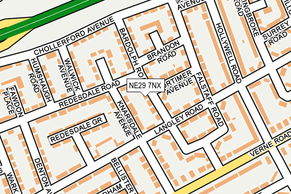NE29 7NX map - OS OpenMap – Local (Ordnance Survey)