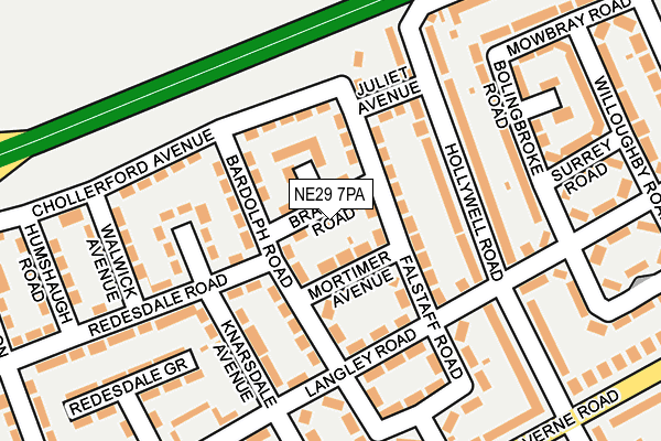 NE29 7PA map - OS OpenMap – Local (Ordnance Survey)