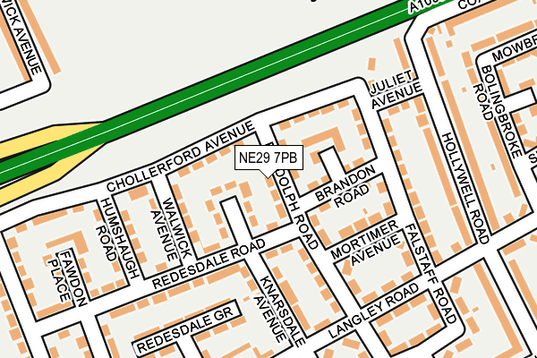 NE29 7PB map - OS OpenMap – Local (Ordnance Survey)