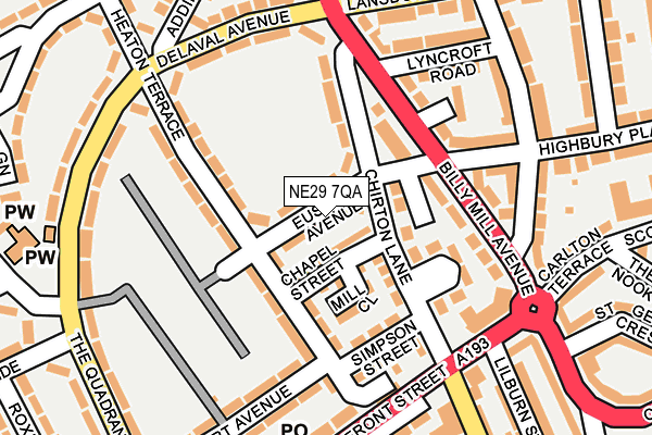 NE29 7QA map - OS OpenMap – Local (Ordnance Survey)