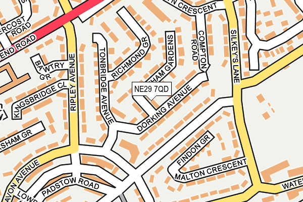 NE29 7QD map - OS OpenMap – Local (Ordnance Survey)