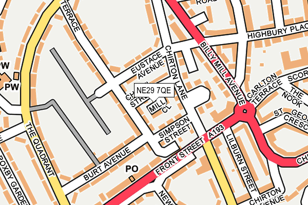 NE29 7QE map - OS OpenMap – Local (Ordnance Survey)