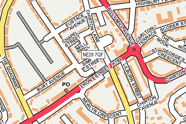 NE29 7QF map - OS OpenMap – Local (Ordnance Survey)