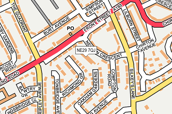 NE29 7QJ map - OS OpenMap – Local (Ordnance Survey)