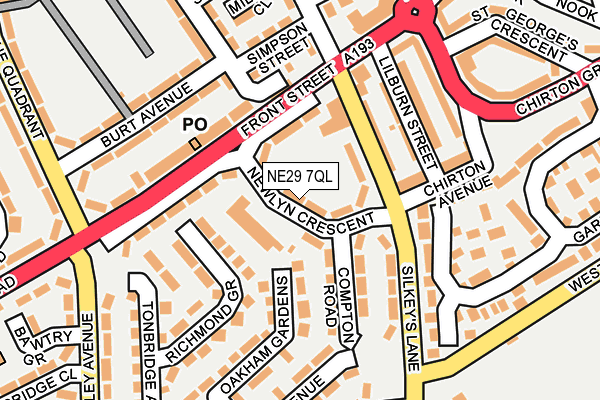 NE29 7QL map - OS OpenMap – Local (Ordnance Survey)