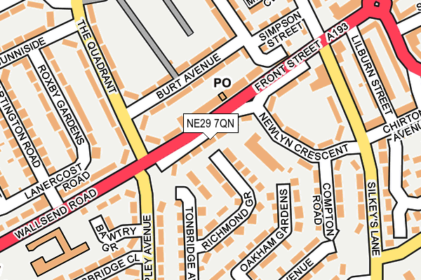 NE29 7QN map - OS OpenMap – Local (Ordnance Survey)