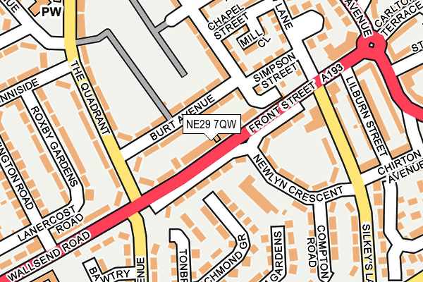 NE29 7QW map - OS OpenMap – Local (Ordnance Survey)