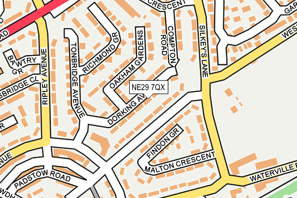 NE29 7QX map - OS OpenMap – Local (Ordnance Survey)