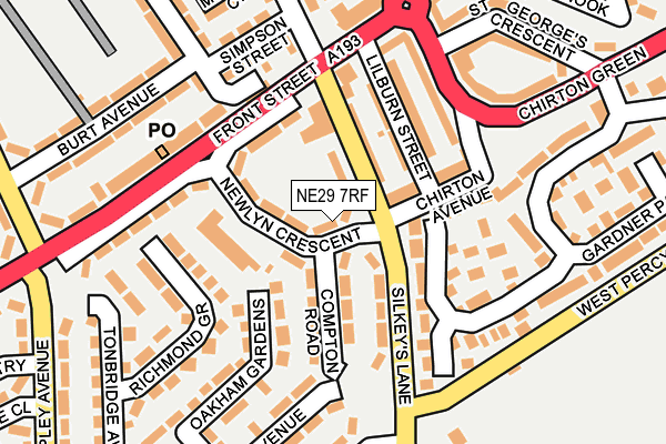 NE29 7RF map - OS OpenMap – Local (Ordnance Survey)