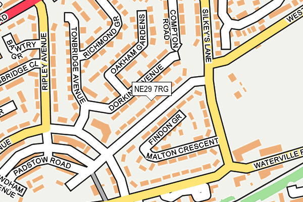 NE29 7RG map - OS OpenMap – Local (Ordnance Survey)