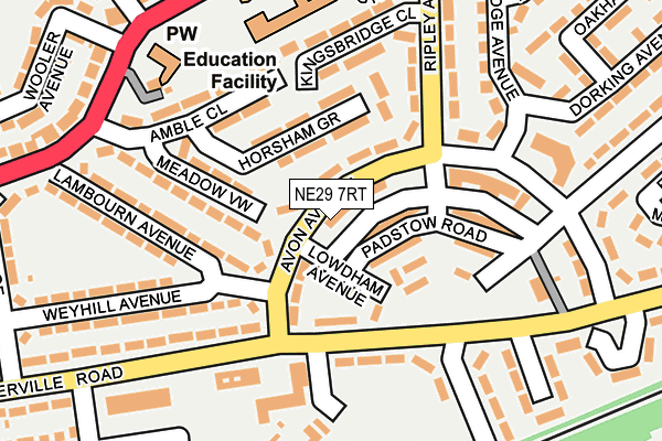 NE29 7RT map - OS OpenMap – Local (Ordnance Survey)