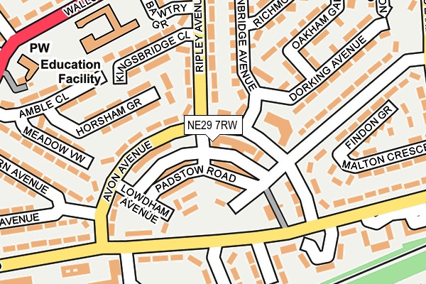 NE29 7RW map - OS OpenMap – Local (Ordnance Survey)