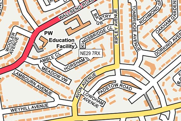 NE29 7RX map - OS OpenMap – Local (Ordnance Survey)