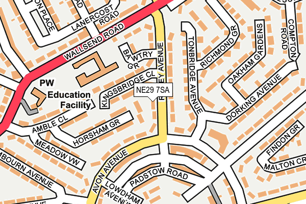 NE29 7SA map - OS OpenMap – Local (Ordnance Survey)