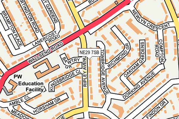 NE29 7SB map - OS OpenMap – Local (Ordnance Survey)