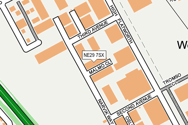 NE29 7SX map - OS OpenMap – Local (Ordnance Survey)