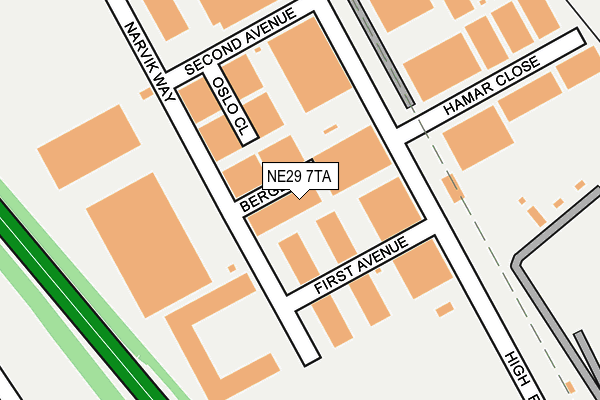 NE29 7TA map - OS OpenMap – Local (Ordnance Survey)