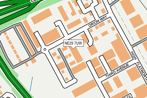 NE29 7UW map - OS OpenMap – Local (Ordnance Survey)