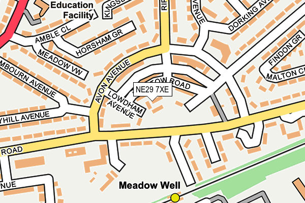 NE29 7XE map - OS OpenMap – Local (Ordnance Survey)