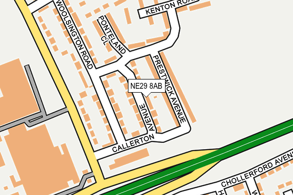 NE29 8AB map - OS OpenMap – Local (Ordnance Survey)