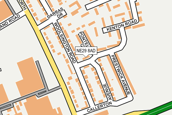 NE29 8AD map - OS OpenMap – Local (Ordnance Survey)