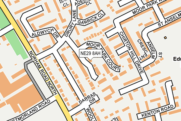 NE29 8AH map - OS OpenMap – Local (Ordnance Survey)