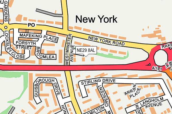 NE29 8AL map - OS OpenMap – Local (Ordnance Survey)
