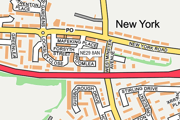 NE29 8AN map - OS OpenMap – Local (Ordnance Survey)