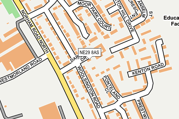 NE29 8AS map - OS OpenMap – Local (Ordnance Survey)