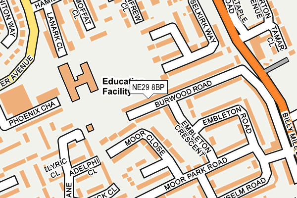 NE29 8BP map - OS OpenMap – Local (Ordnance Survey)