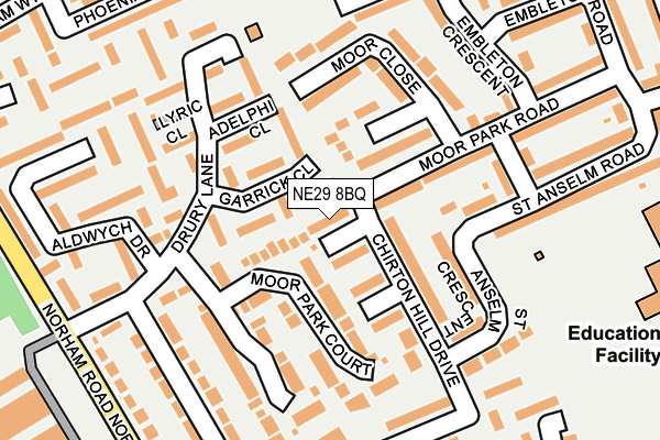 NE29 8BQ map - OS OpenMap – Local (Ordnance Survey)