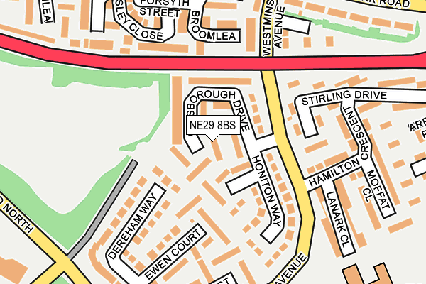 NE29 8BS map - OS OpenMap – Local (Ordnance Survey)