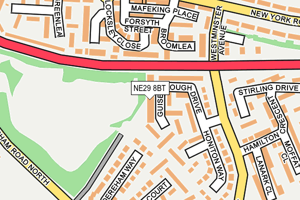 NE29 8BT map - OS OpenMap – Local (Ordnance Survey)