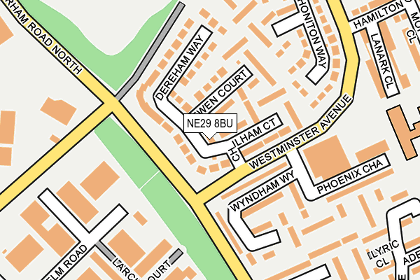 NE29 8BU map - OS OpenMap – Local (Ordnance Survey)