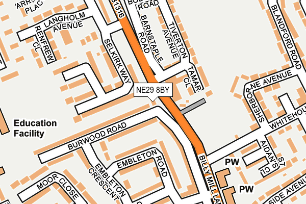 NE29 8BY map - OS OpenMap – Local (Ordnance Survey)